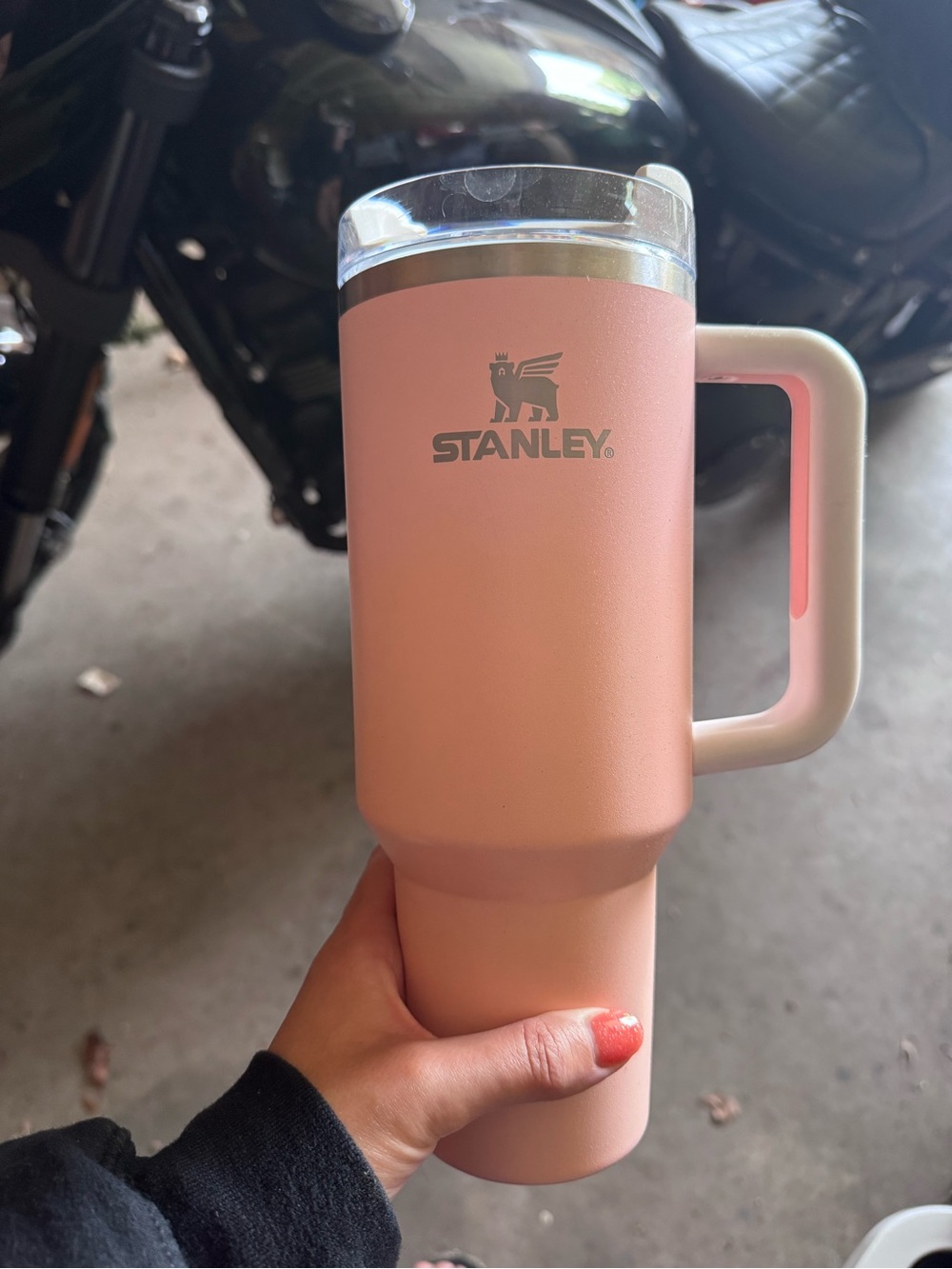 Stanley Pink Insulated Mug with White Handle